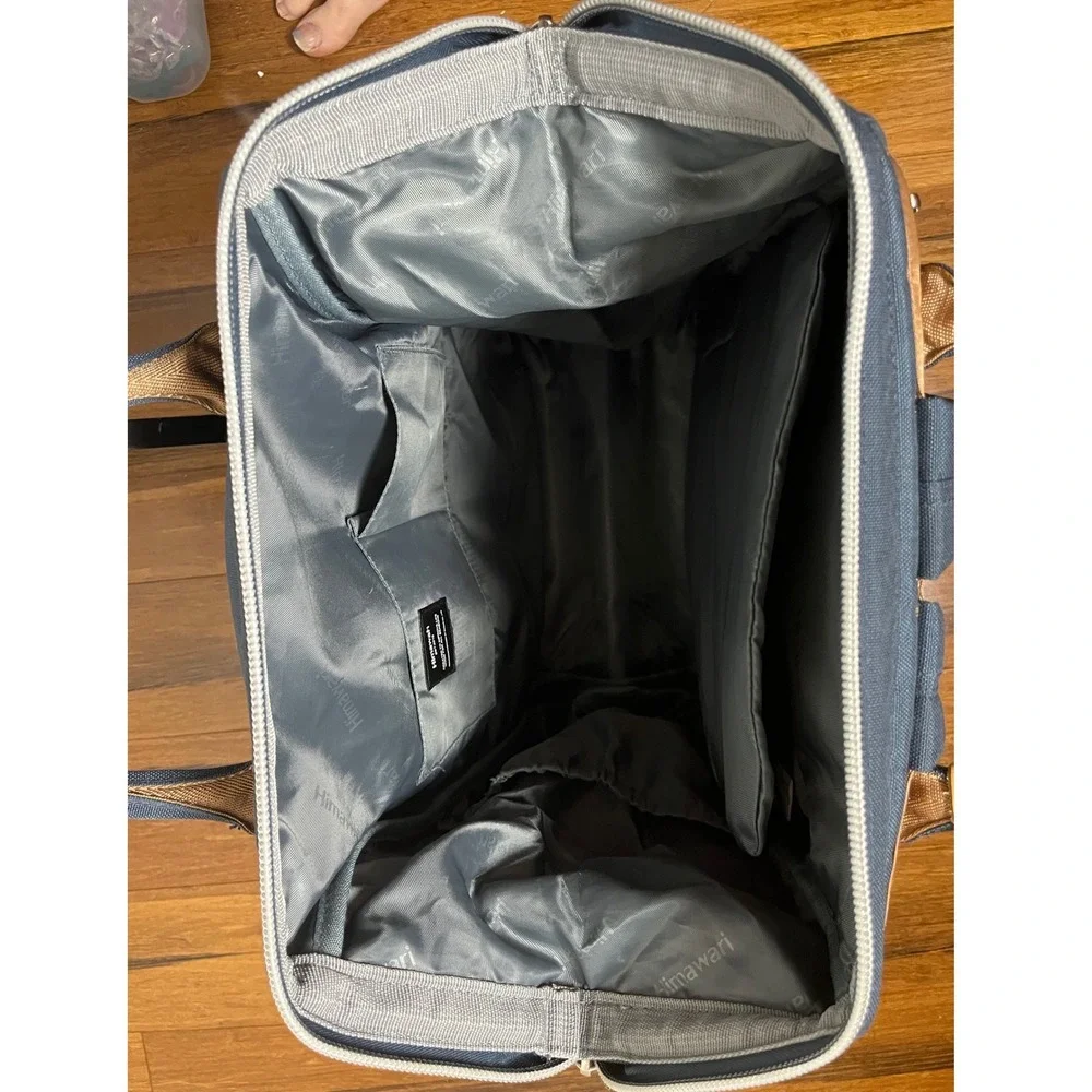 Himawari Contrast Waterproof Canvas & Leather Backpack Bag Laptop Travel Unisex